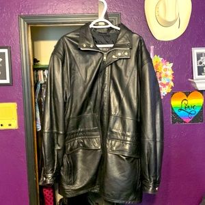 Black leather jacket